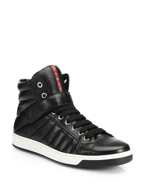 prada snesker|prada designer high top sneakers.